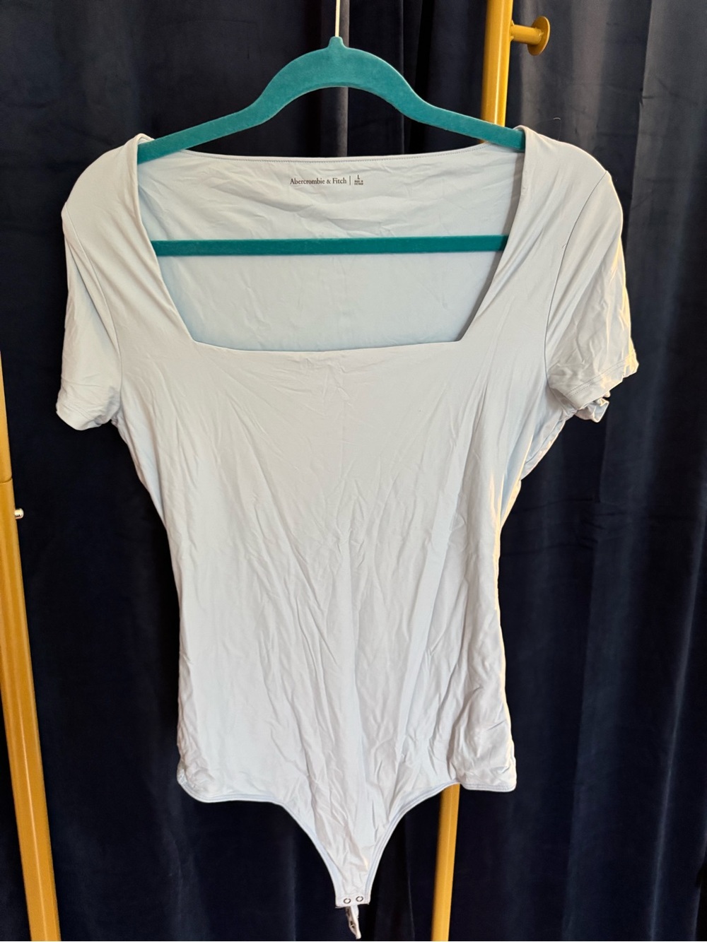 Abercrombie & Fitch Light Blue Square Neck Bodysuit Women’s L
